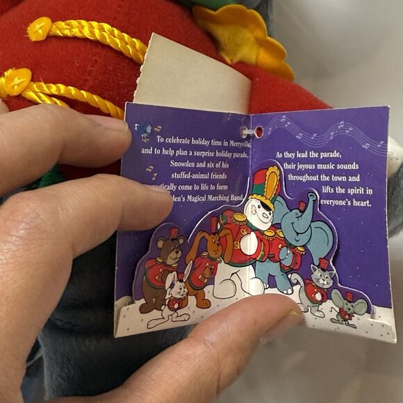 Snowden & Friends -Plush TINY The ELEPHANT 1999 Christmas Band Animal- W/Tags - Picture 6 of 8